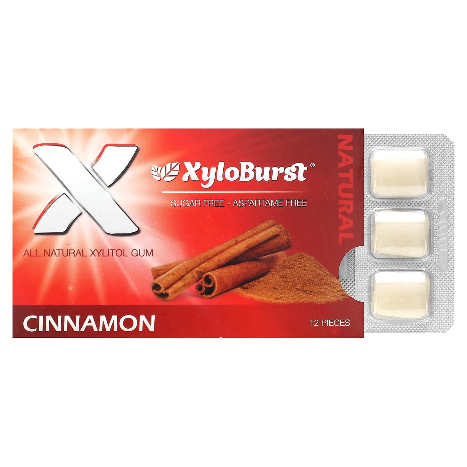 Xyloburst-Xylitol Gum-Cinnamon-12 Pieces