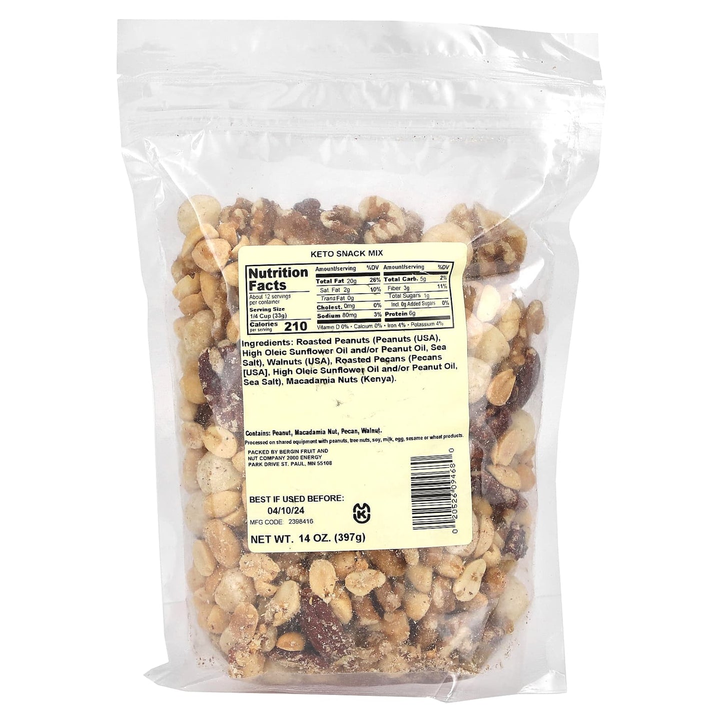 Bergin Fruit and Nut Company, Keto Snack Mix, 14 oz (397 g)