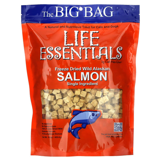 Cat-Man-Doo-Life Essentials-Freeze Dried Wild Alaskan-Salmon-16 oz (453 g)