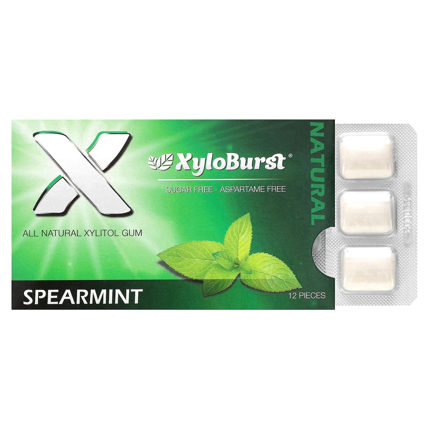 Xyloburst-Xylitol Gum-Spearmint-12 Pieces