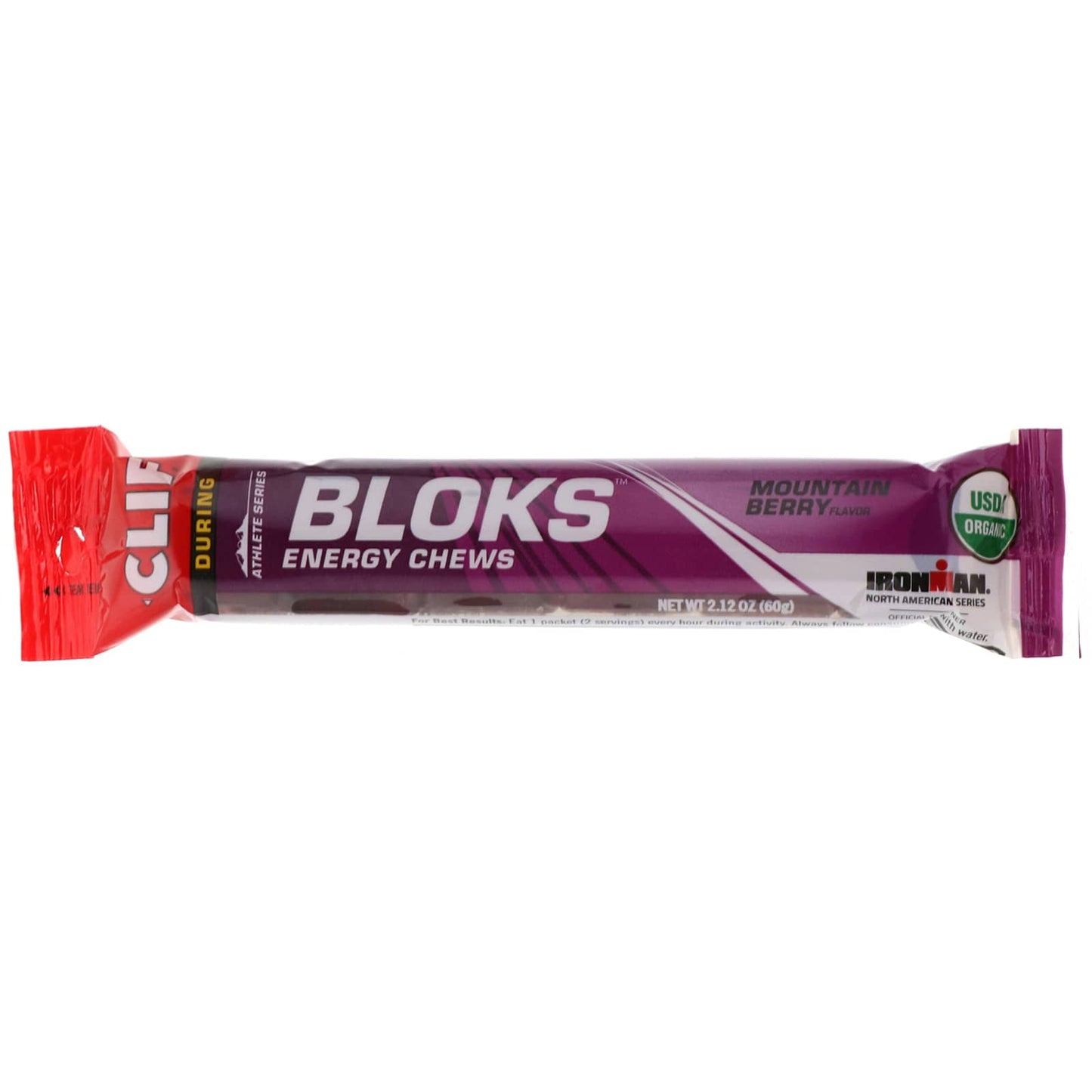 Clif Bar, Bloks Energy Chews, Mountain Berry Flavor , 18 Packets, 2.12 oz (60 g) Each