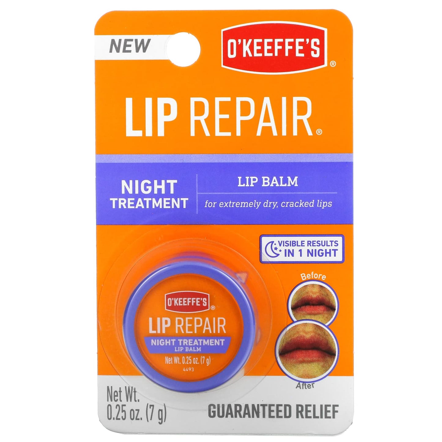 O'Keeffe's, Lip Repair, Night Treatment, Lip Balm, 0.25 oz (7 g)