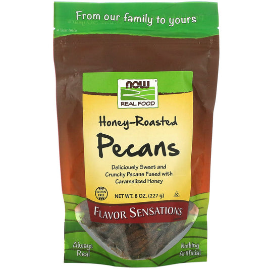 NOW Foods-Real Food-Honey Roasted Pecans-8 oz (227 g)