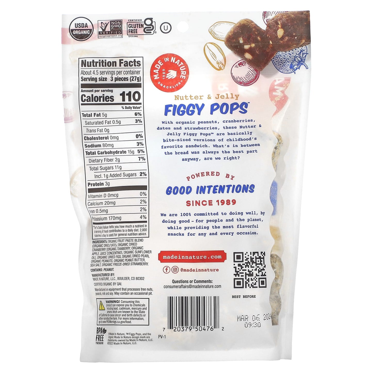 Made in Nature, Figgy Pops, Nutter & Jelly, 4.2 oz (119 g)