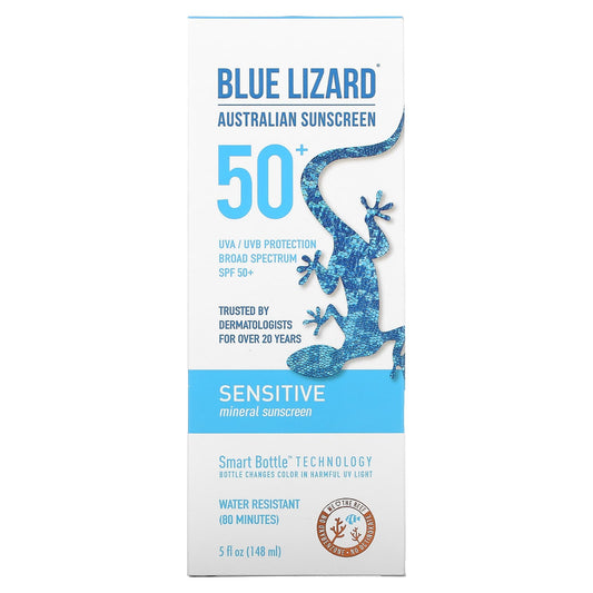 Blue Lizard Australian Sunscreen-Sensitive-Mineral Sunscreen-SPF 50+-5 fl oz (148 ml)