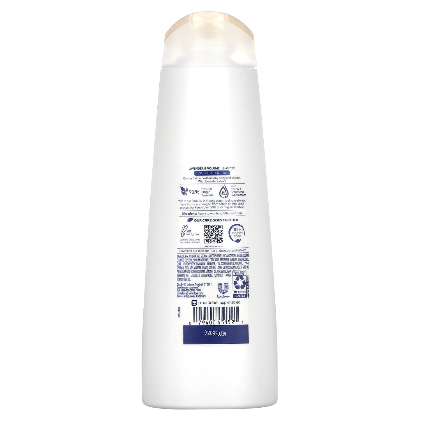 Dove, Shampoo, For Fine Flat Hair, Lavender & Volume, 12 fl oz (355 ml)