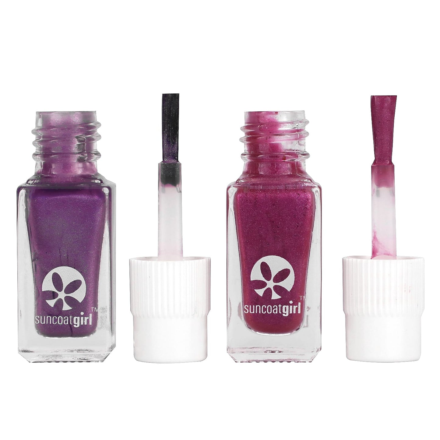 SuncoatGirl, Besties Nail Polish Duo Set, Violet and Deep Purple, 2 Piece Set