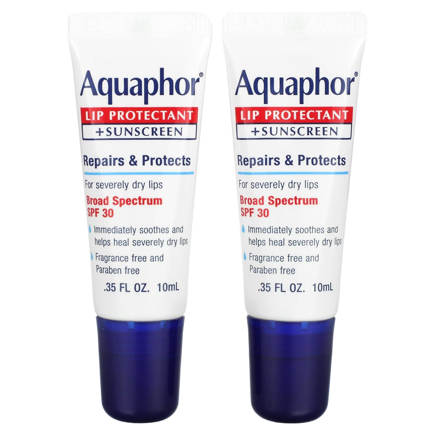 Aquaphor-Lip Protectant + Sunscreen-SPF 30-2 Tubes-0.35 fl oz (10 ml) Each