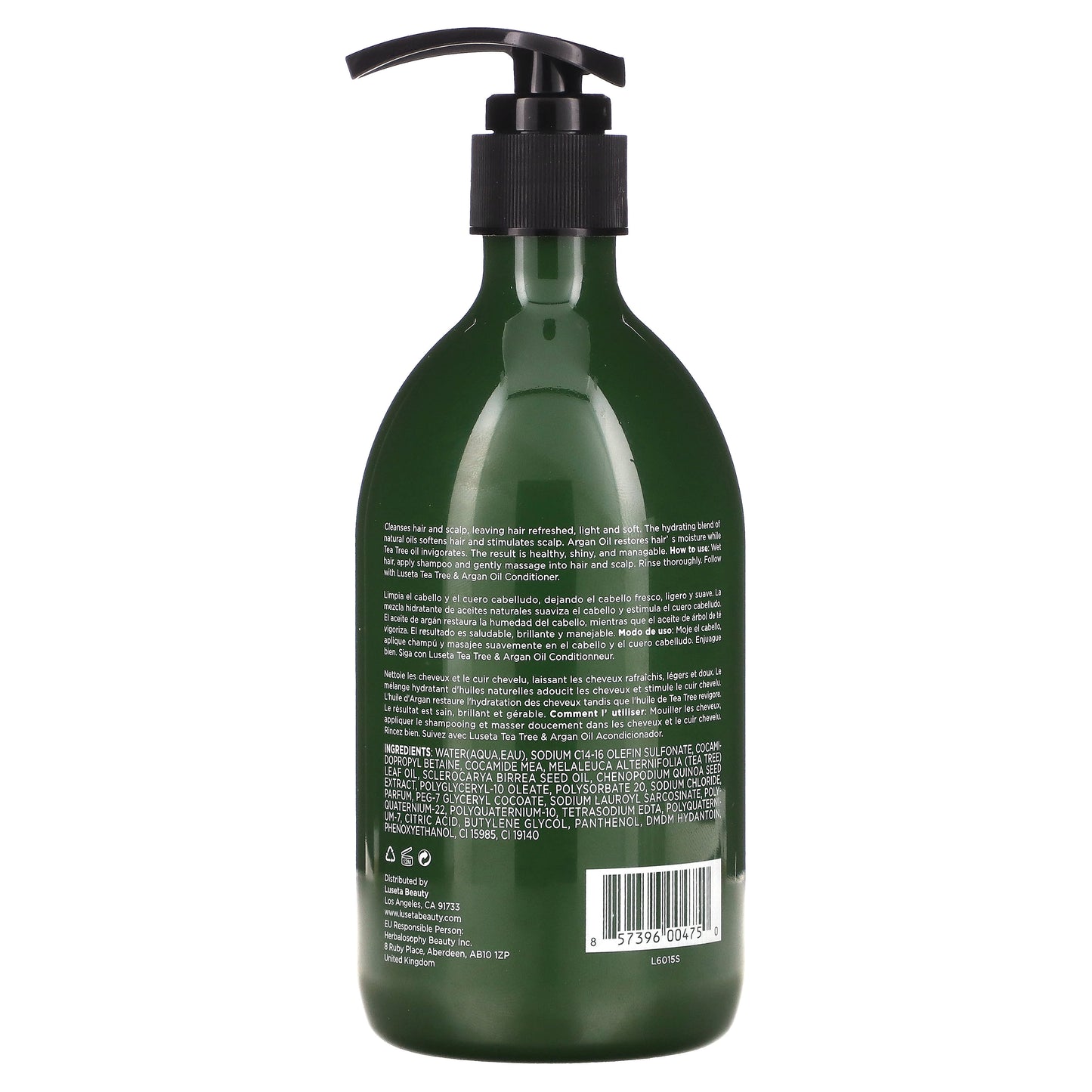 Luseta Beauty, Tea Tree & Argan Oil Shampoo, For Damaged & Oily Hair, 16.9 fl oz (500 ml)