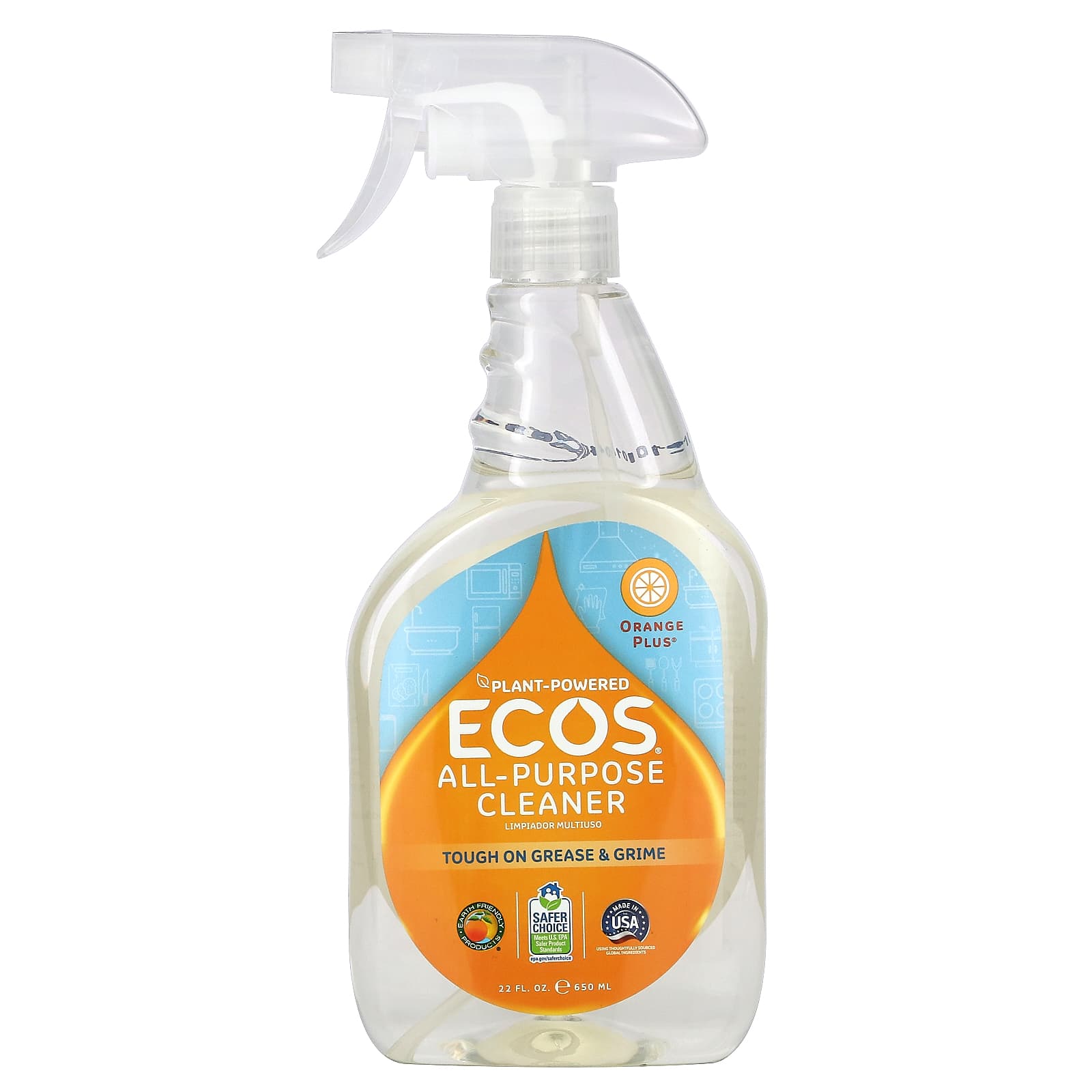 Earth Friendly Products-All-Purpose Cleaner-Orange Plus-22 fl oz (650 ml)