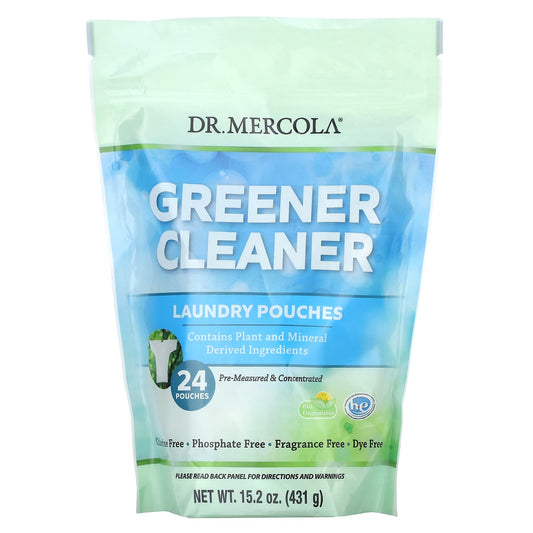 Dr. Mercola-Greener Cleaner-Laundry Pouches-Fragrance Free-24 Pouches-15.2 oz (431 g)