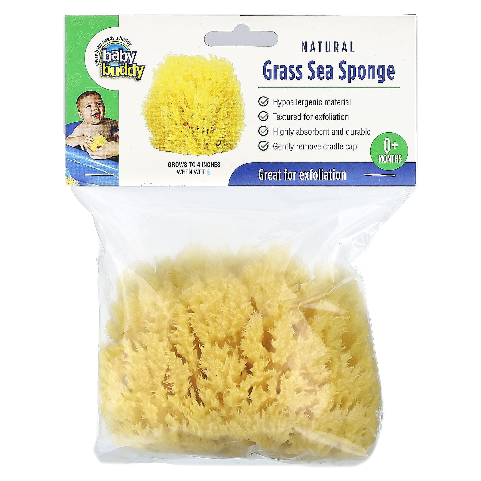 Baby Buddy-Natural Grass Sea Sponge-0+ Months-1 Sponge