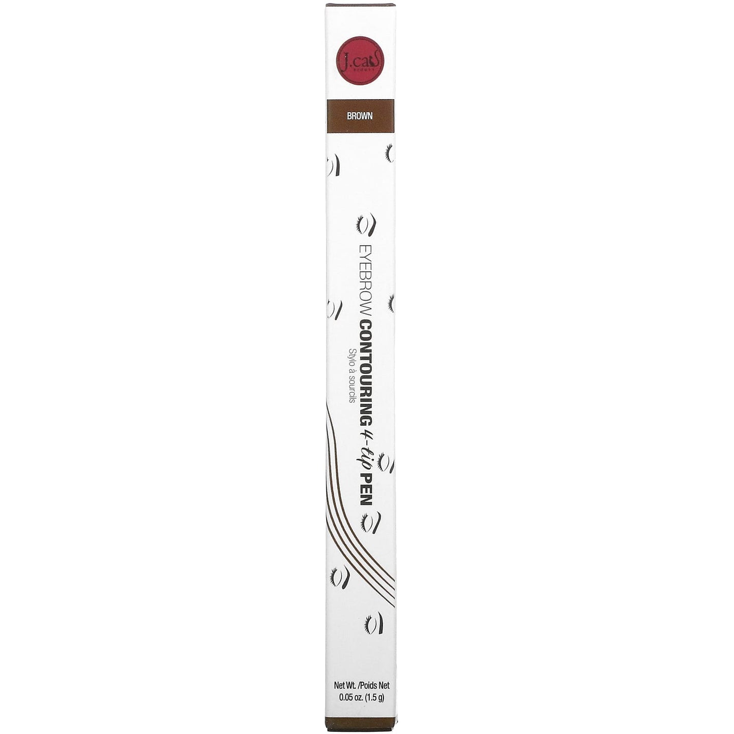 J.Cat Beauty, Eyebrow Contouring 4-Tip Pen, Brown, 0.05 oz (1.5 g)