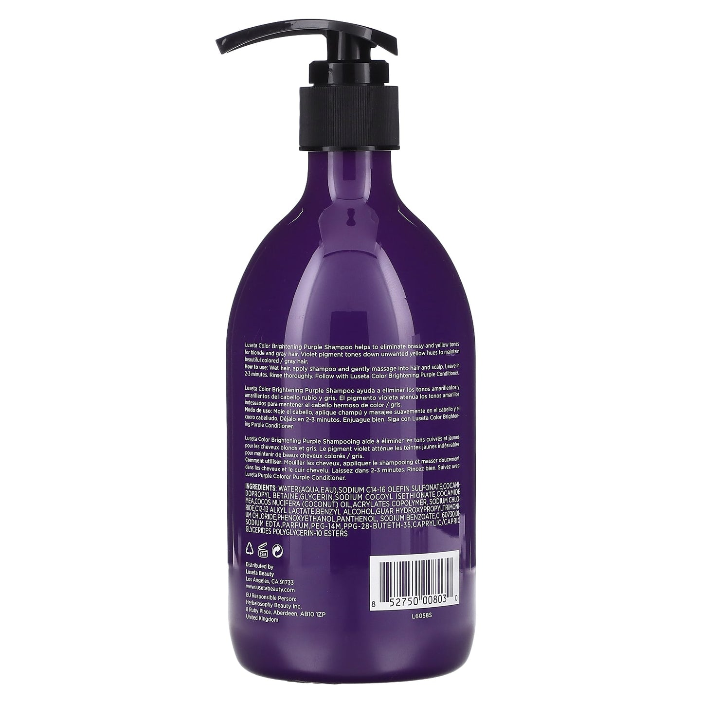 Luseta Beauty, Color Brightening Purple Shampoo, For Blonde & Gray Hair, 16.9 fl oz (500 ml)