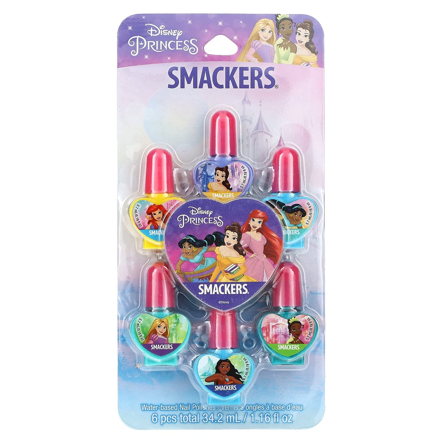 Lip Smacker, Disney Princess, Nail Polish Collection, 6 Pack, 0.19 fl oz (5.7 ml) Each