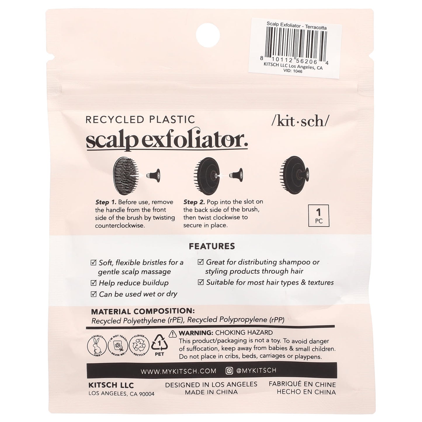 Kitsch, Scalp Exfoliator, Terracotta, 1 Count