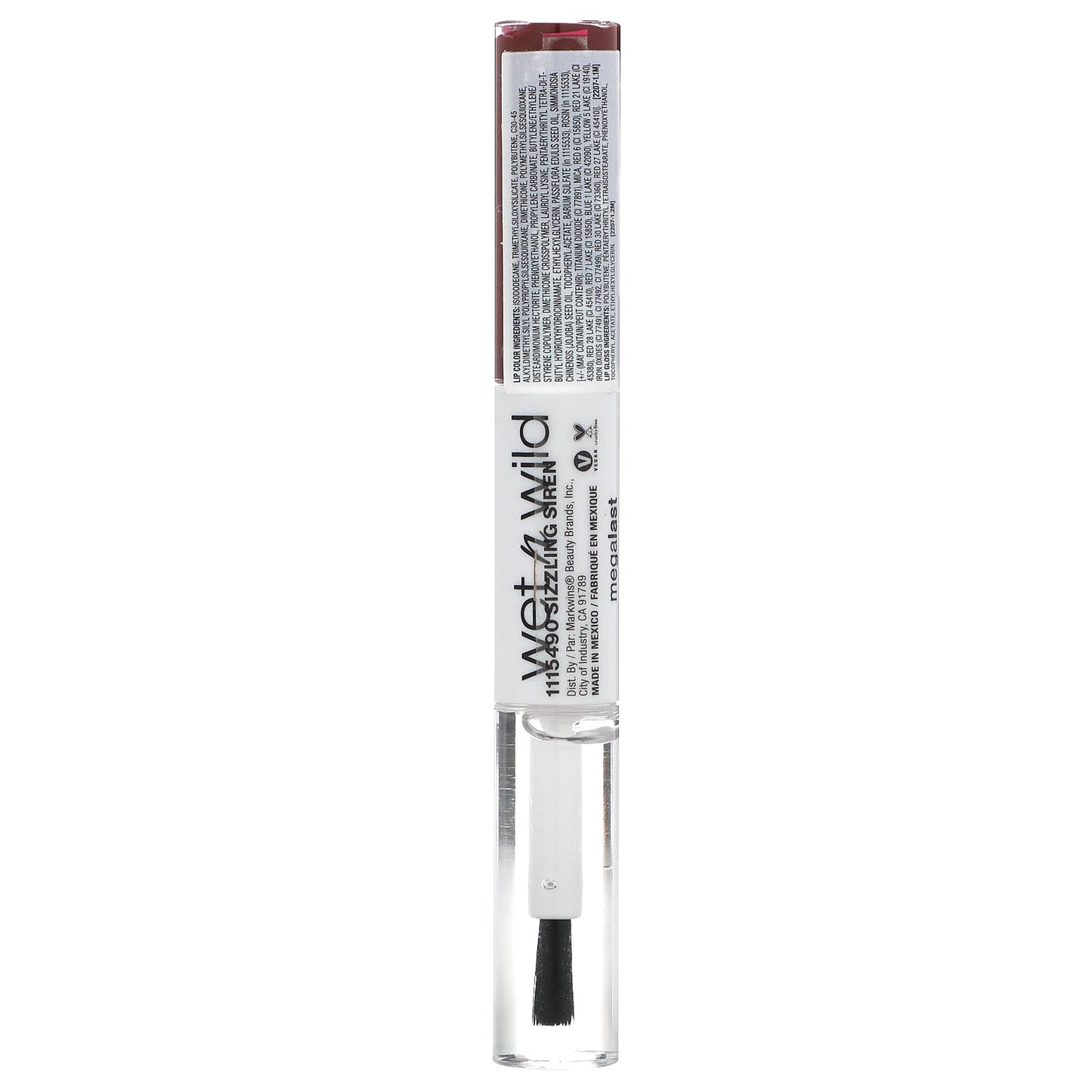 wet n wild, Megalast, Lock 'N' Shine, Lip Color + Gloss, Sizzling Siren, 0.13 fl oz (4 ml)