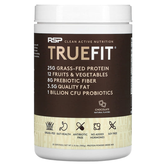 RSP Nutrition-TrueFit-Grass-Fed Protein Shake with Fruits & Vegetbles-Chocolate-2.16 lbs (980 g)