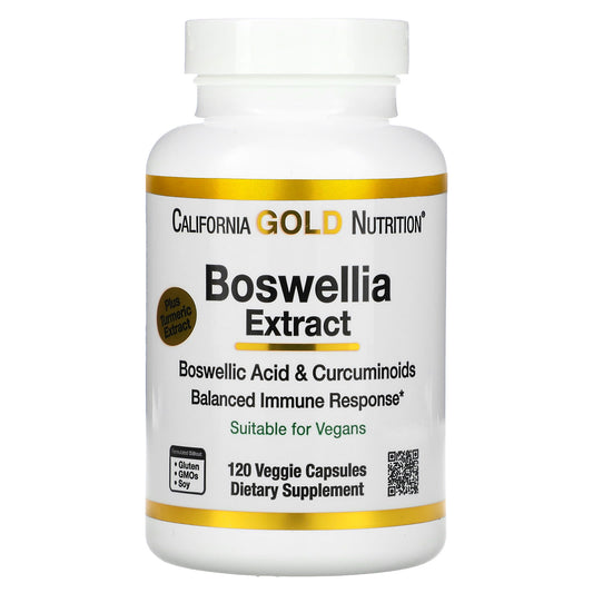 California Gold Nutrition-Boswellia Extract-Plus Turmeric Extract-500 mg-120 Veggie Capsules (250 mg per Capsule)