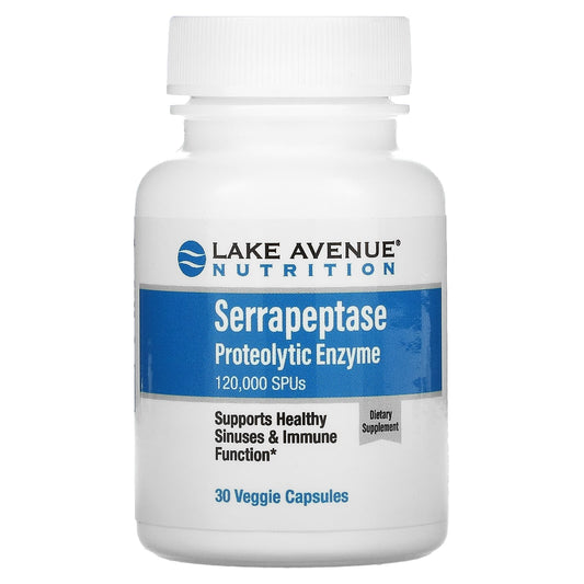 Lake Avenue Nutrition-Serrapeptase-Proteolytic Enzyme-120,000 SPUs-30 Veggie Capsules