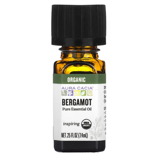 Aura Cacia-Pure Essential Oil-Organic Bergamot-0.25 fl oz (7.4 ml)