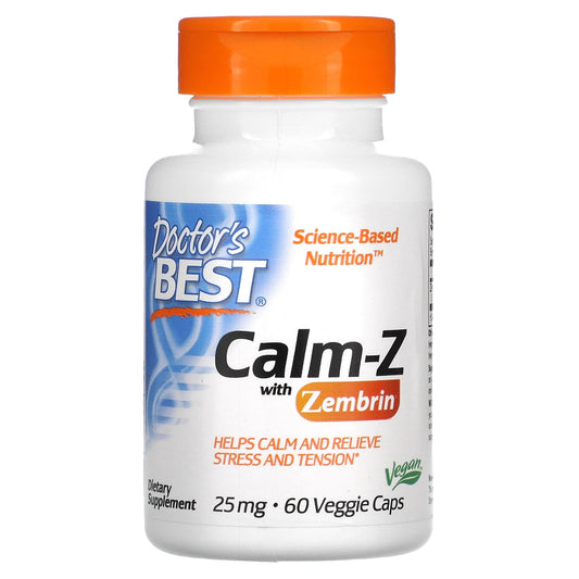 Doctor's Best-Calm-Z with Zembrin-25 mg-60 Veggie Caps