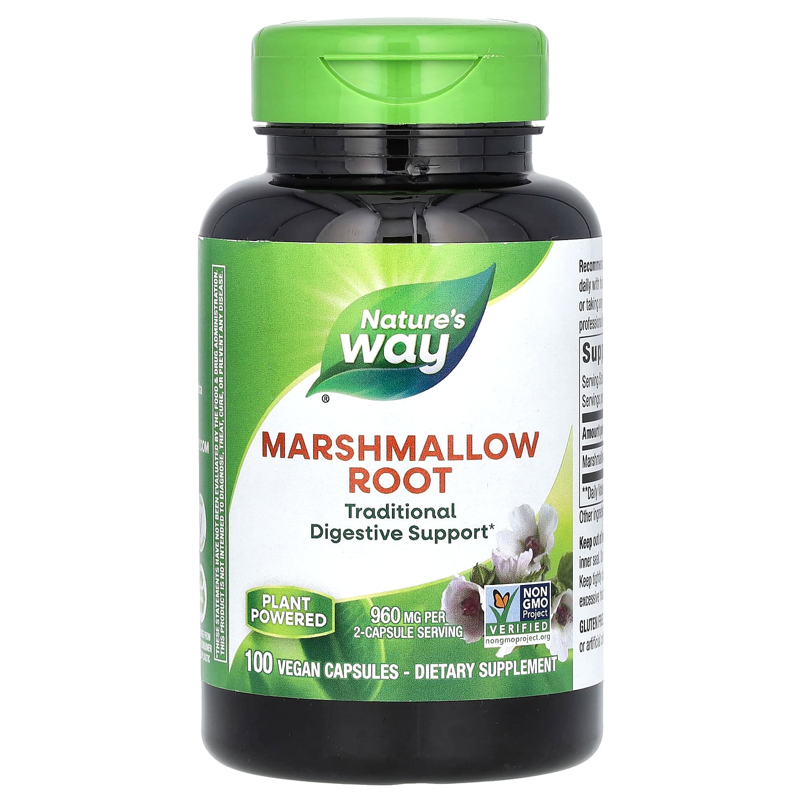 Nature's Way-Marshmallow Root-960 mg-100 Vegan Capsules (480 mg per Capsule)