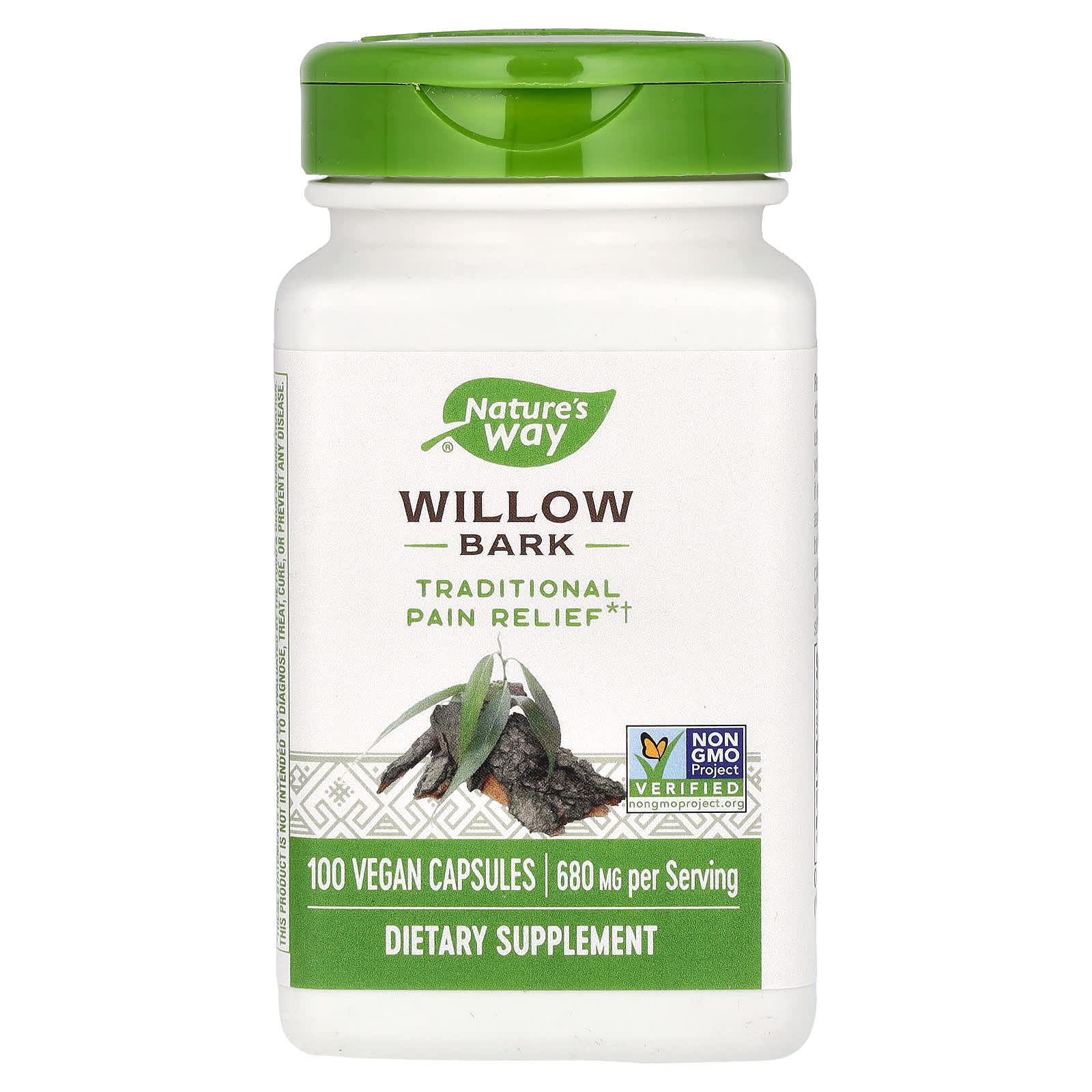 Nature's Way-Willow Bark-680 mg-100 Vegan Capsules (340 mg per Capsule)