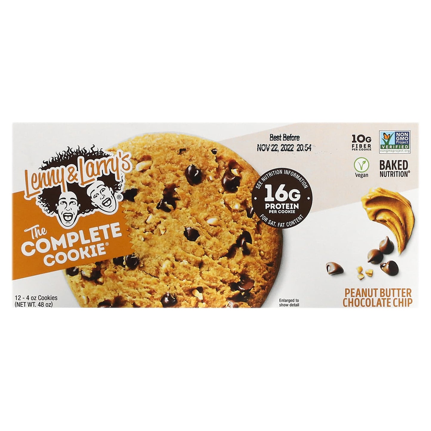 Lenny & Larry's-The COMPLETE Cookie-Peanut Butter Chocolate Chip-12 Cookies-4 oz (113 g) Each