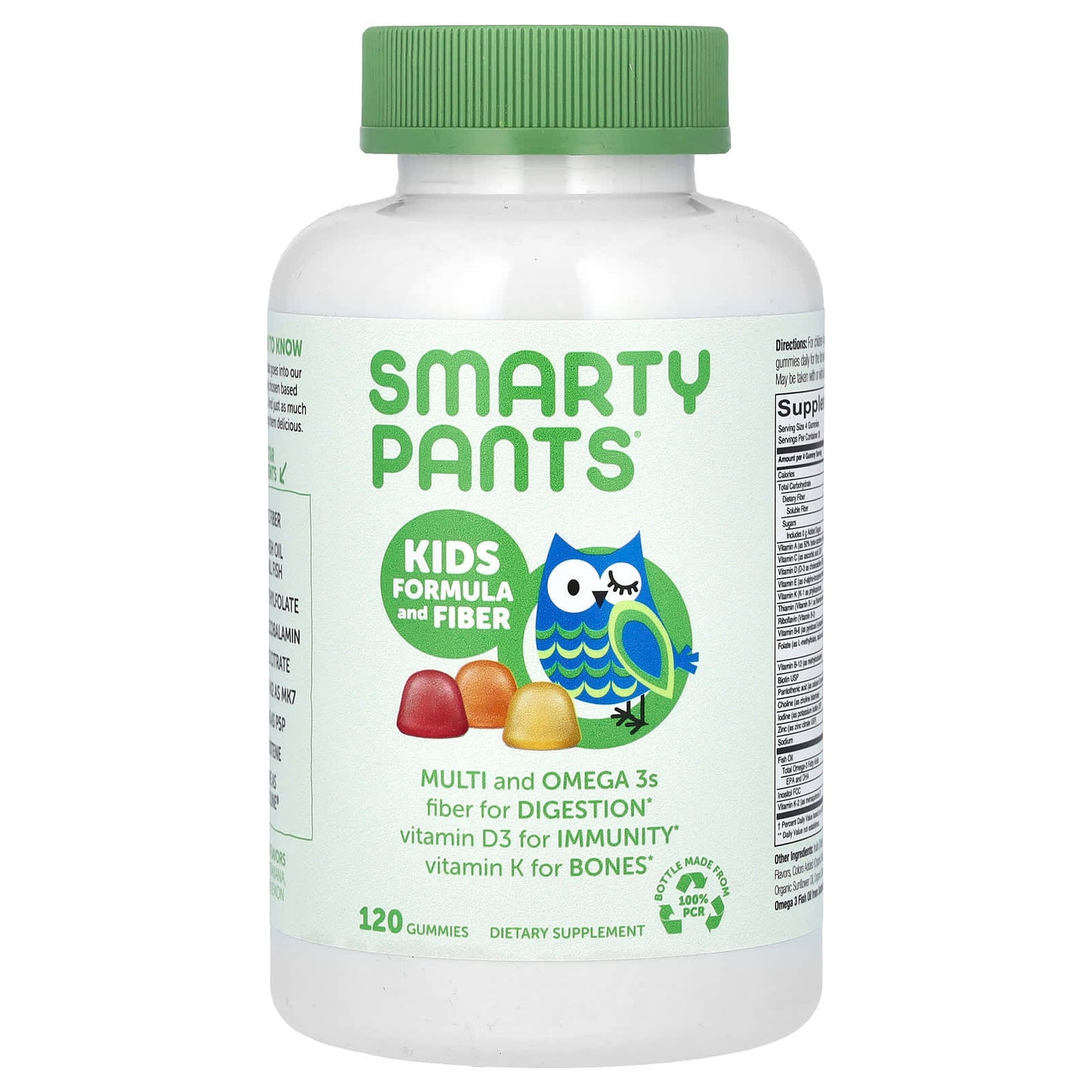 SmartyPants-Kids Formula and Fiber-Strawberry Banana-Orange & Lemon-120 Gummies