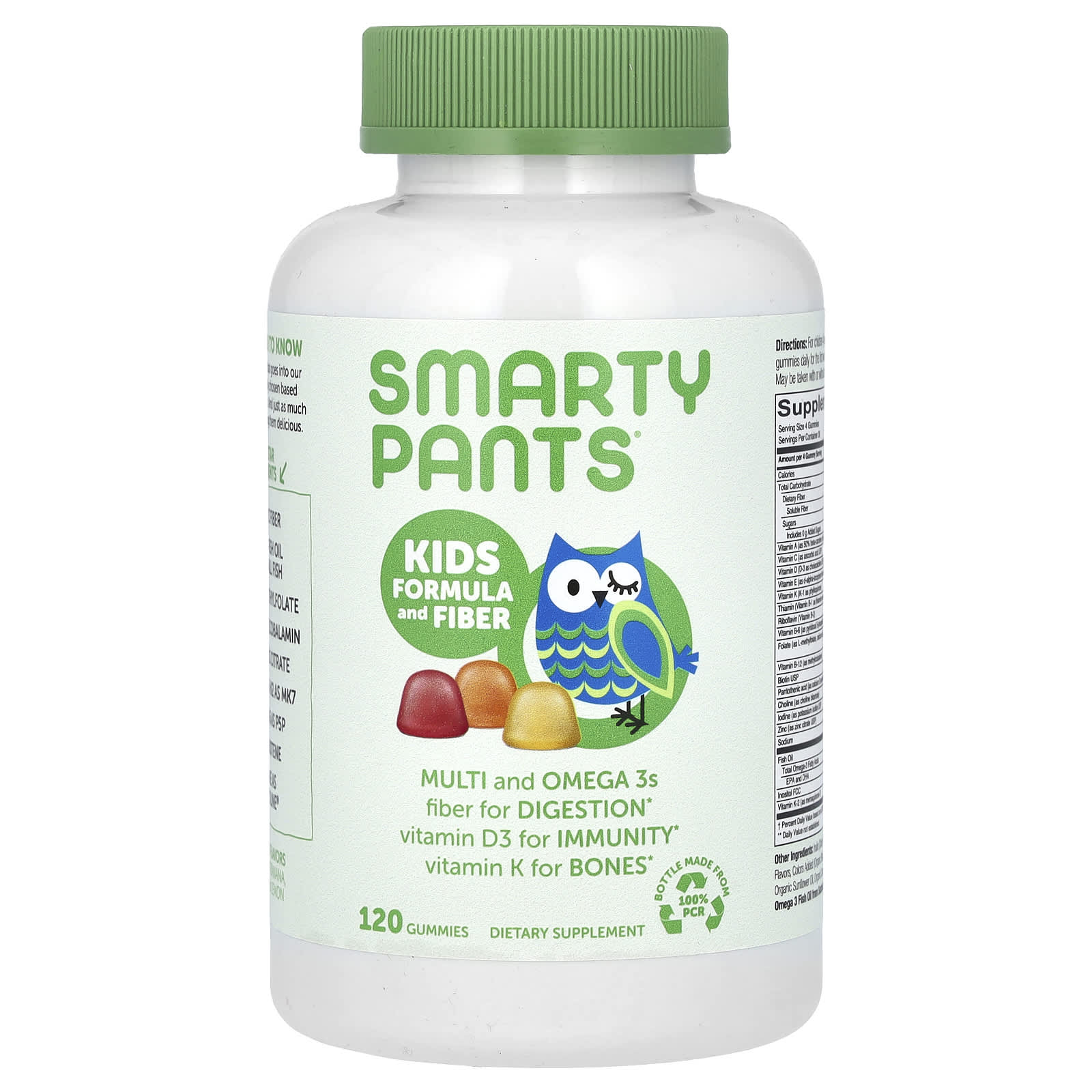 SmartyPants-Kids Formula and Fiber-Strawberry Banana-Orange & Lemon-120 Gummies