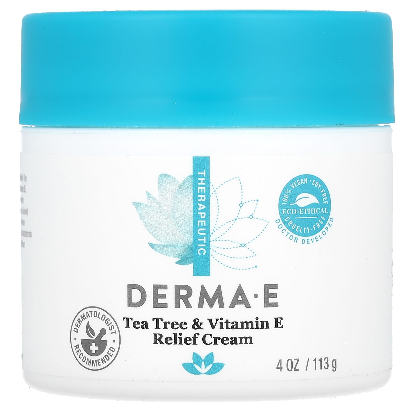 DERMA E-Tea Tree & Vitamin E Relief Cream-4 oz (113 g)