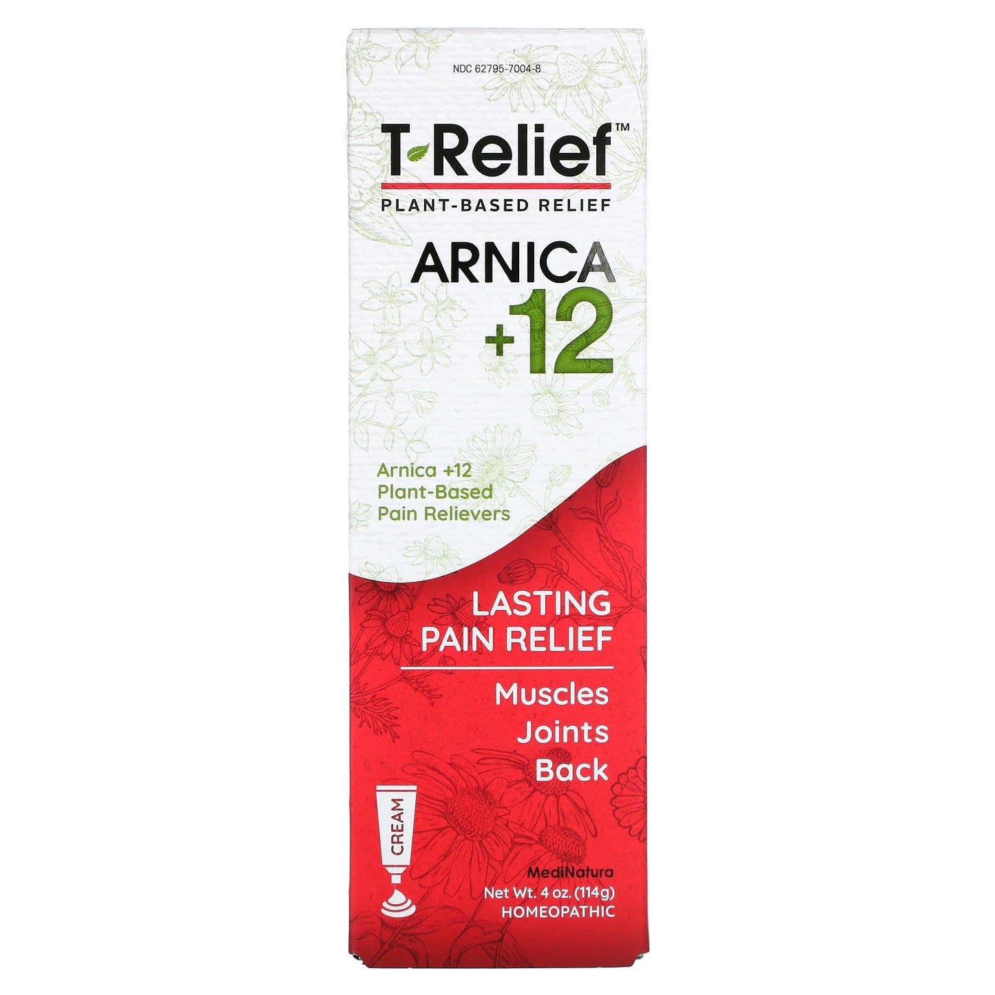 MediNatura-T-Relief-Arnica +12-Plant-Based Relief Cream-4 oz (114 g)