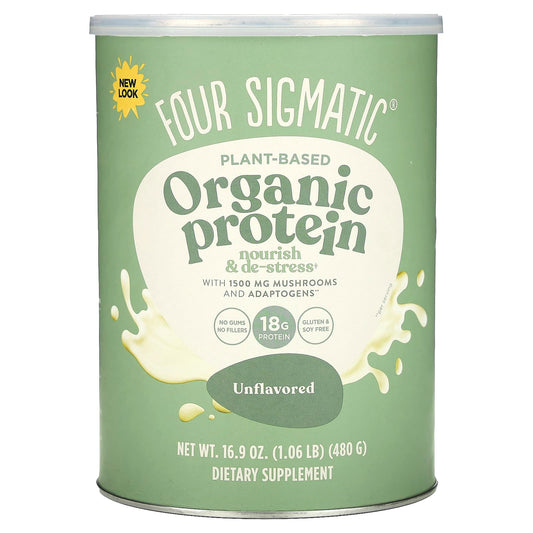 Four Sigmatic-Plant-Based Organic Protein with Mushrooms & Adaptogens -Unflavored-1.06 lb 16.9 oz (480 g)