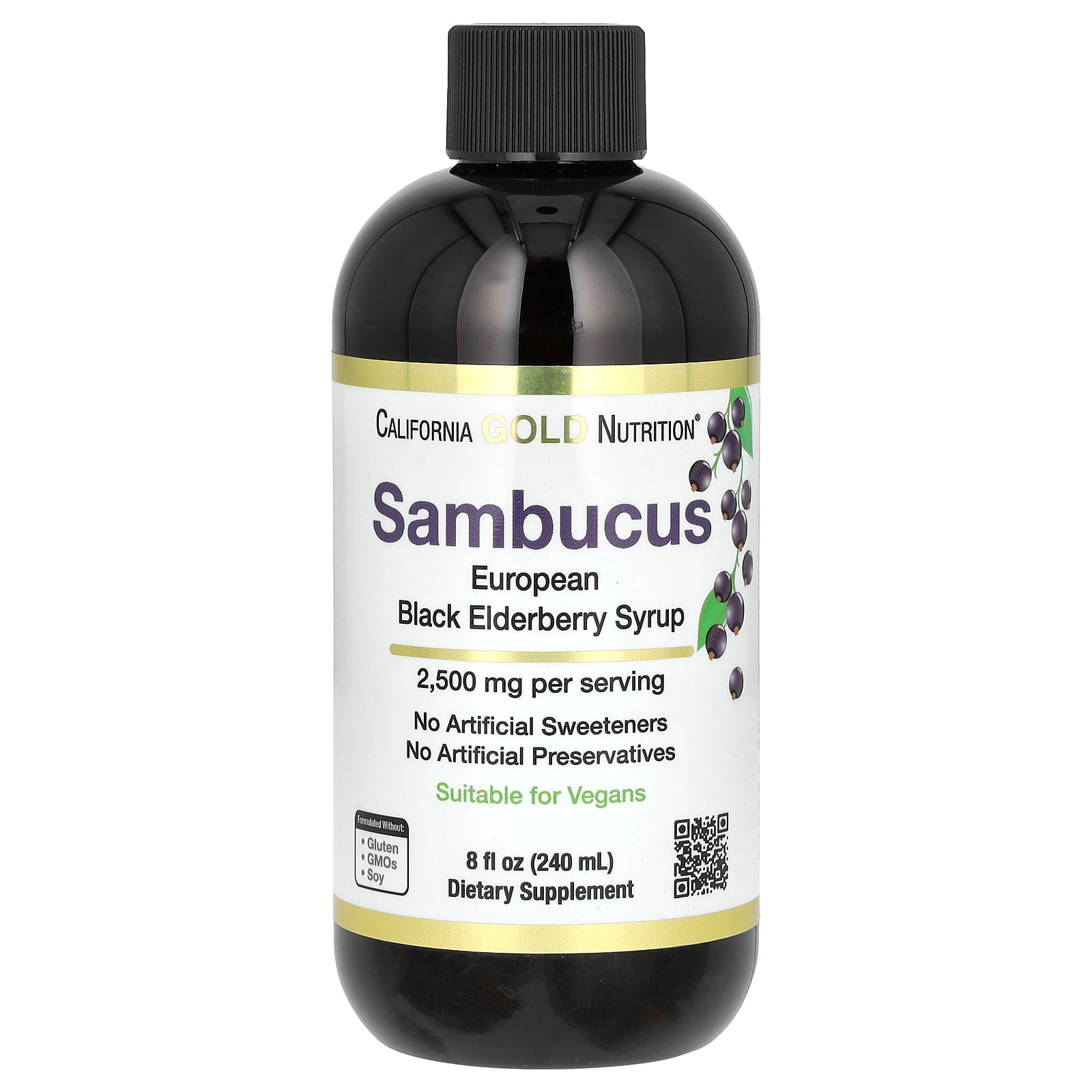 California Gold Nutrition-Adult Sambucus Elderberry-8 fl oz (240 ml)