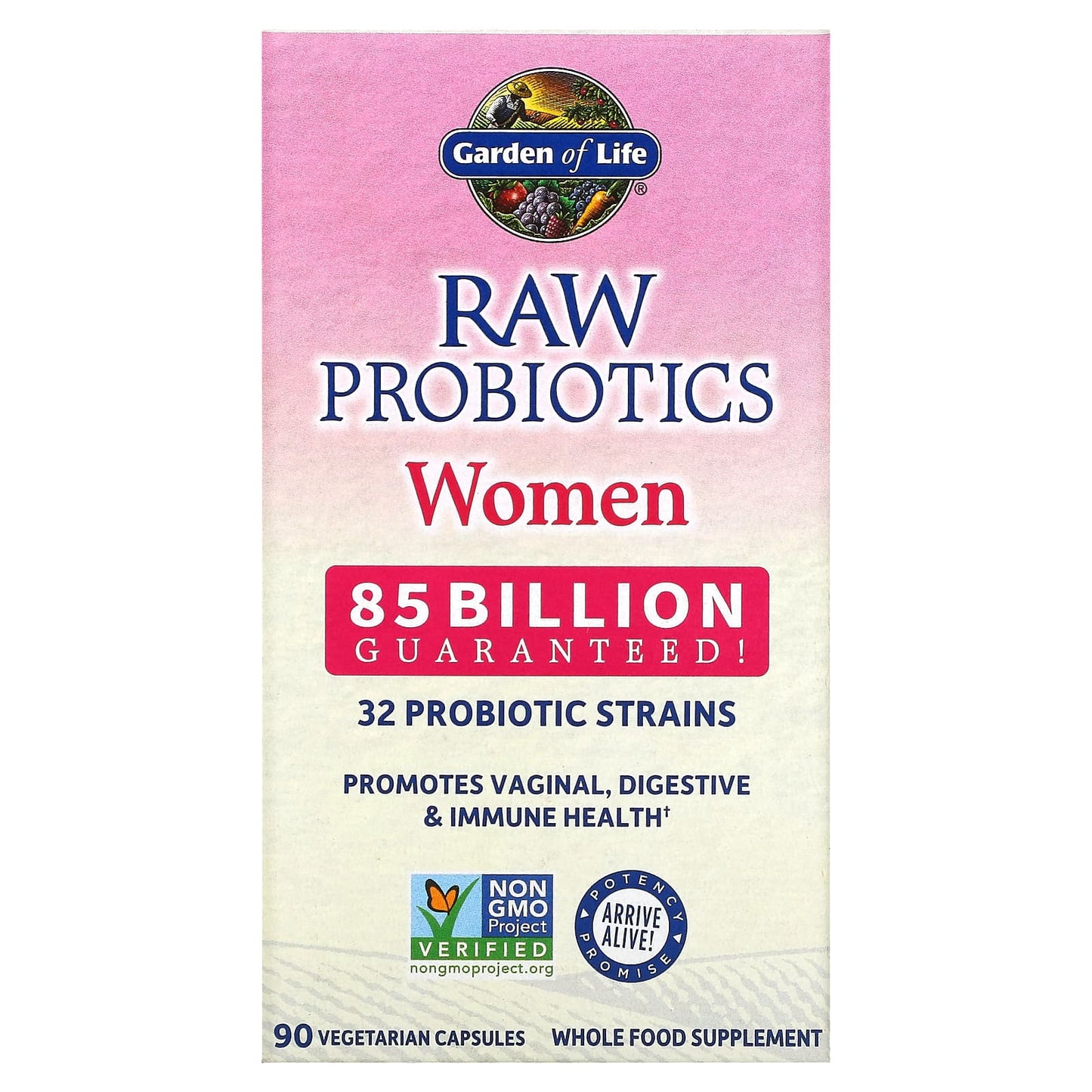 Garden of Life-RAW Probiotics-Women-85 Billion-90 Vegetarian Capsules (28.33 Billion Live Cultures per Capsule)