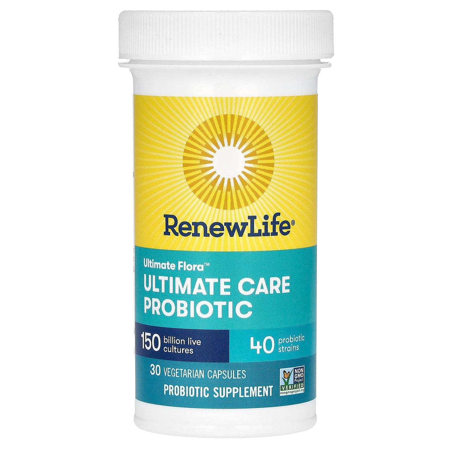 Renew Life, Ultimate Flora, Ultimate Care Probiotic, 150 Billion Live Cultures, 30 Vegetarian Capsules