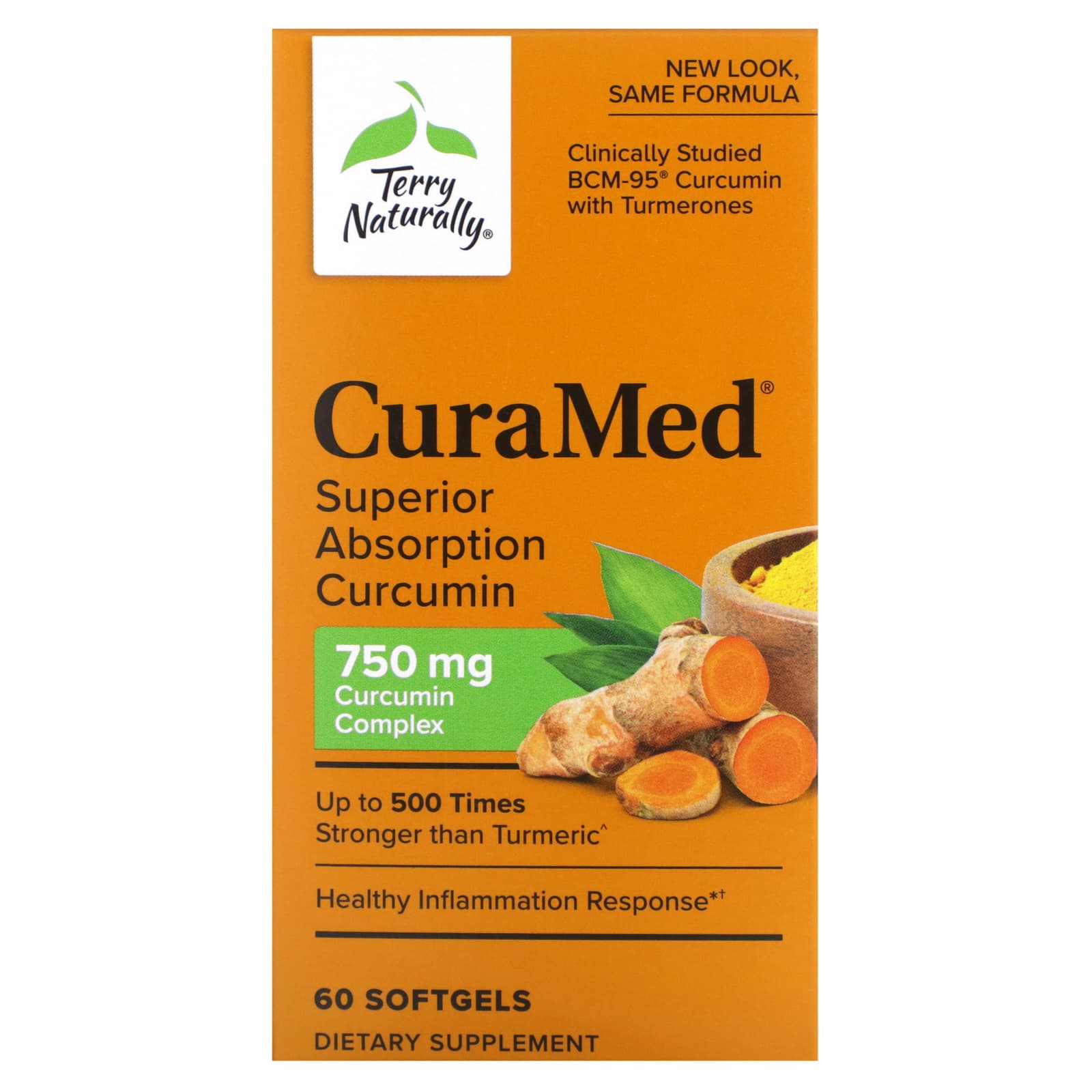 Terry Naturally-CuraMed-Superior Absorption Curcumin-750 mg-60 Softgels