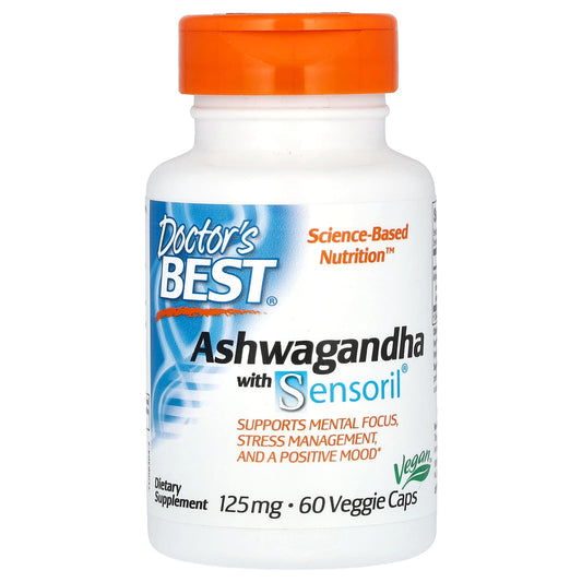 Doctor's Best-Ashwagandha with Sensoril-125 mg-60 Veggie Caps