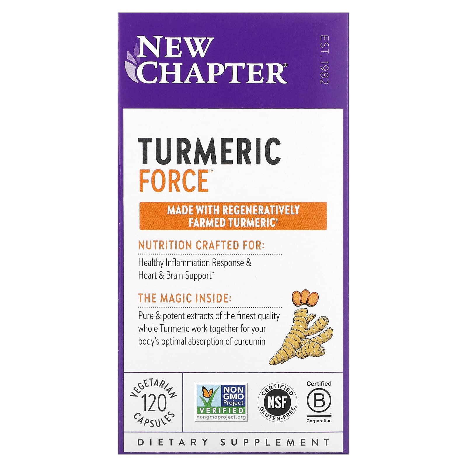 New Chapter-Turmeric Force-120 Vegetarian Capsules