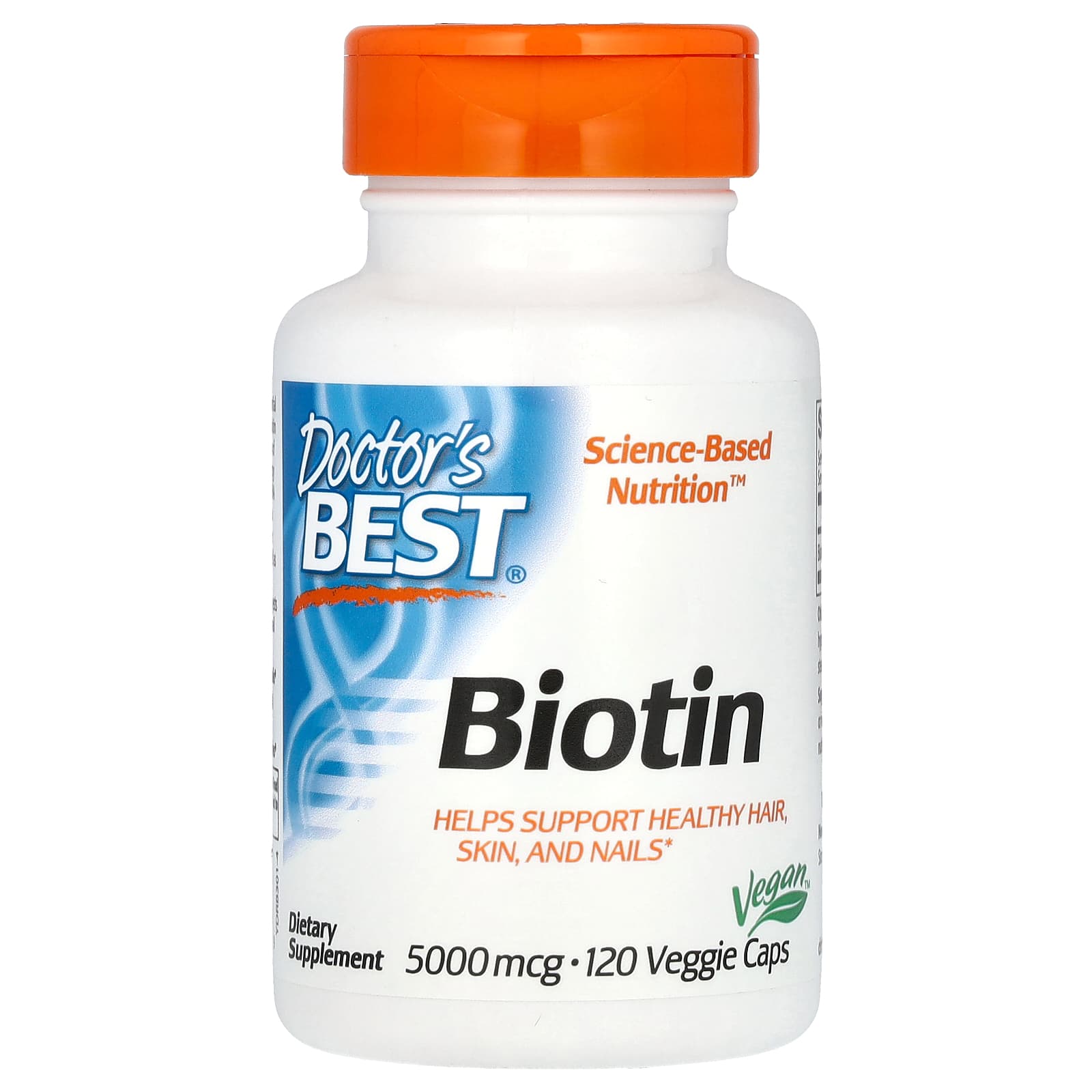 Doctor's Best-Biotin-5,000 mcg- 120 Veggie Caps