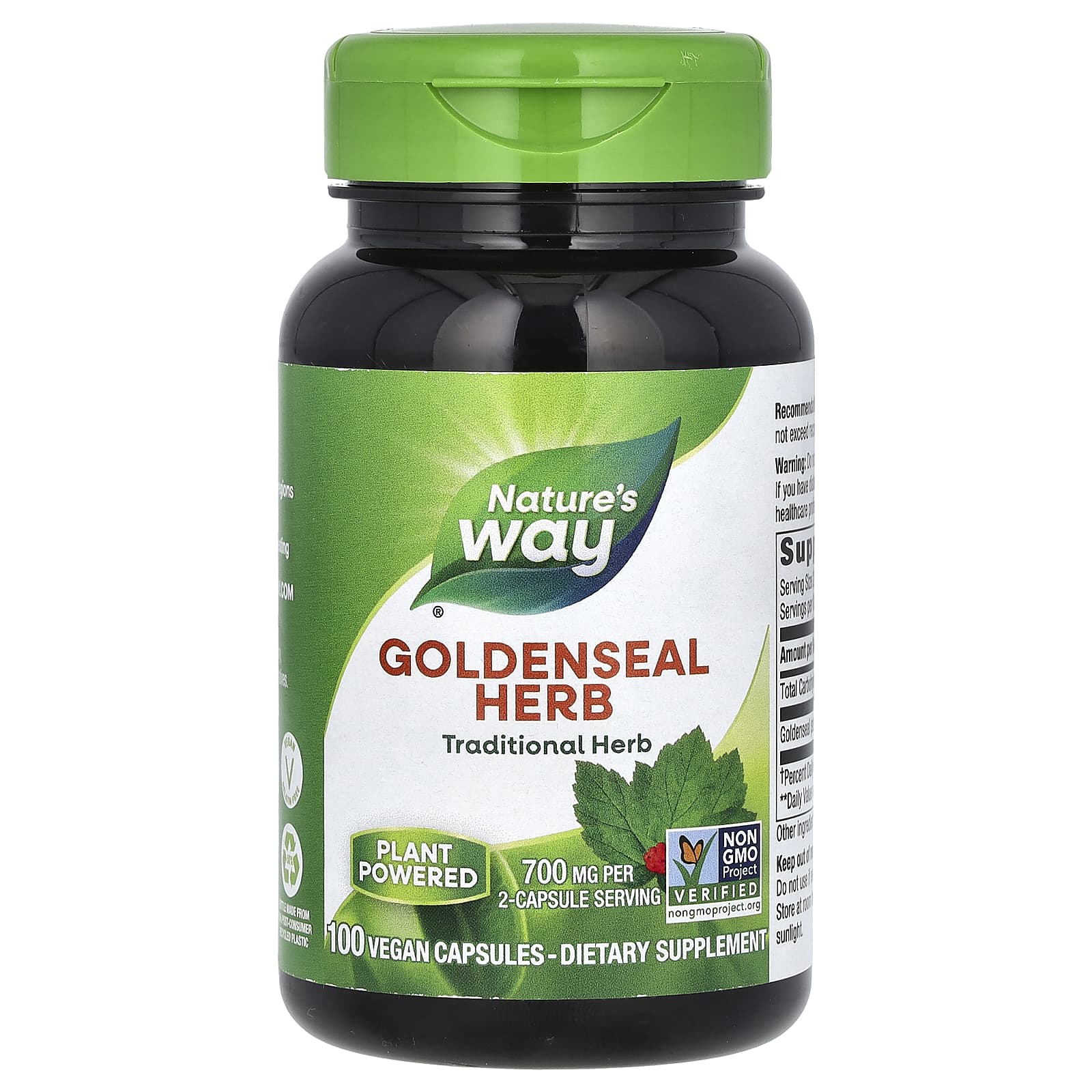 Nature's Way-Goldenseal Herb-700 mg-100 Vegan Capsules (350 mg Per Capsule)