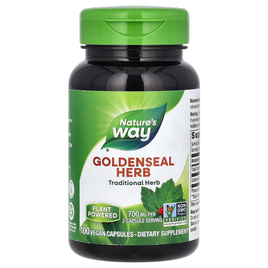 Nature's Way-Goldenseal Herb-700 mg-100 Vegan Capsules (350 mg Per Capsule)