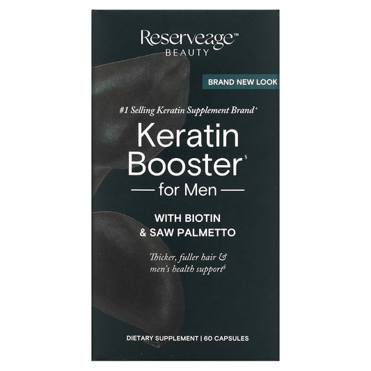 Reserveage Nutrition-Keratin Booster with Biotin & Saw Palmetto for Men-60 Capsules