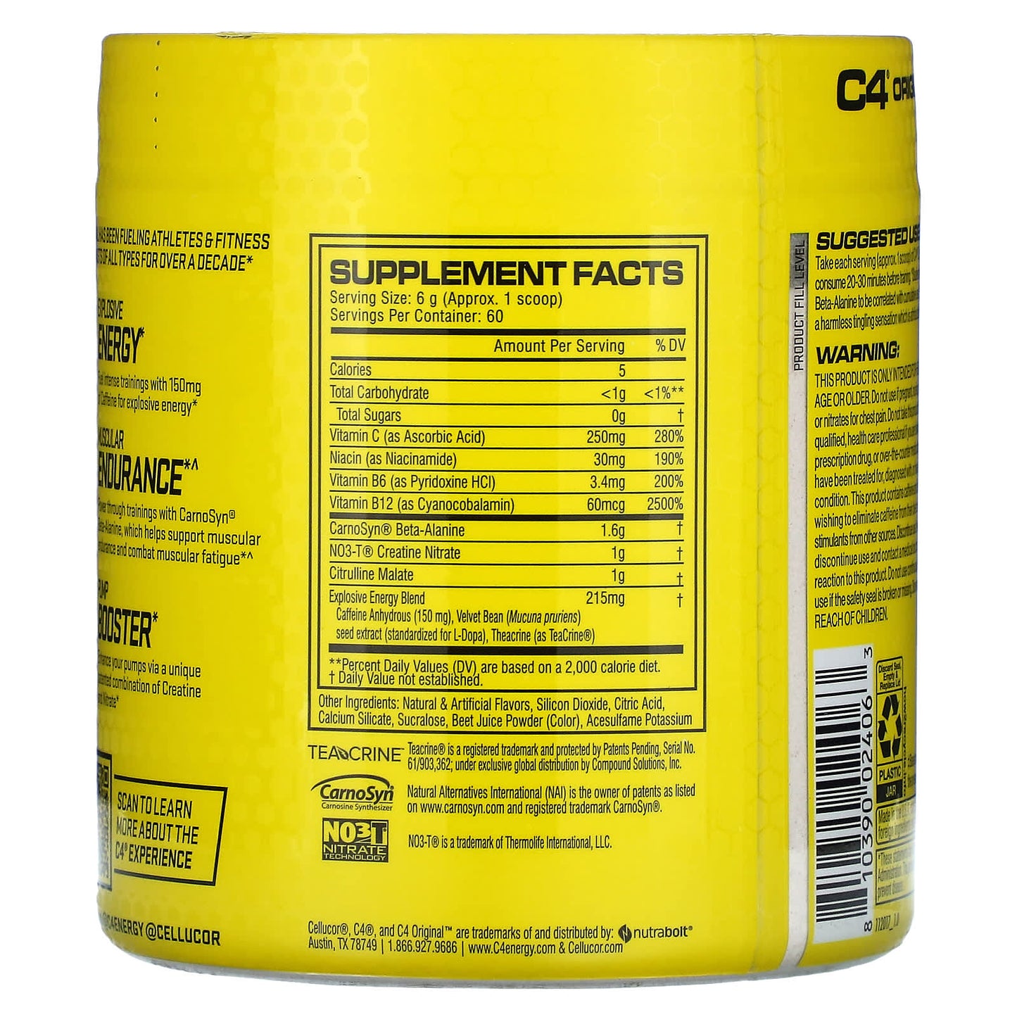 Cellucor, C4 Original, Pre-Workout, Pink Lemonade, 12.7 oz (360 g)