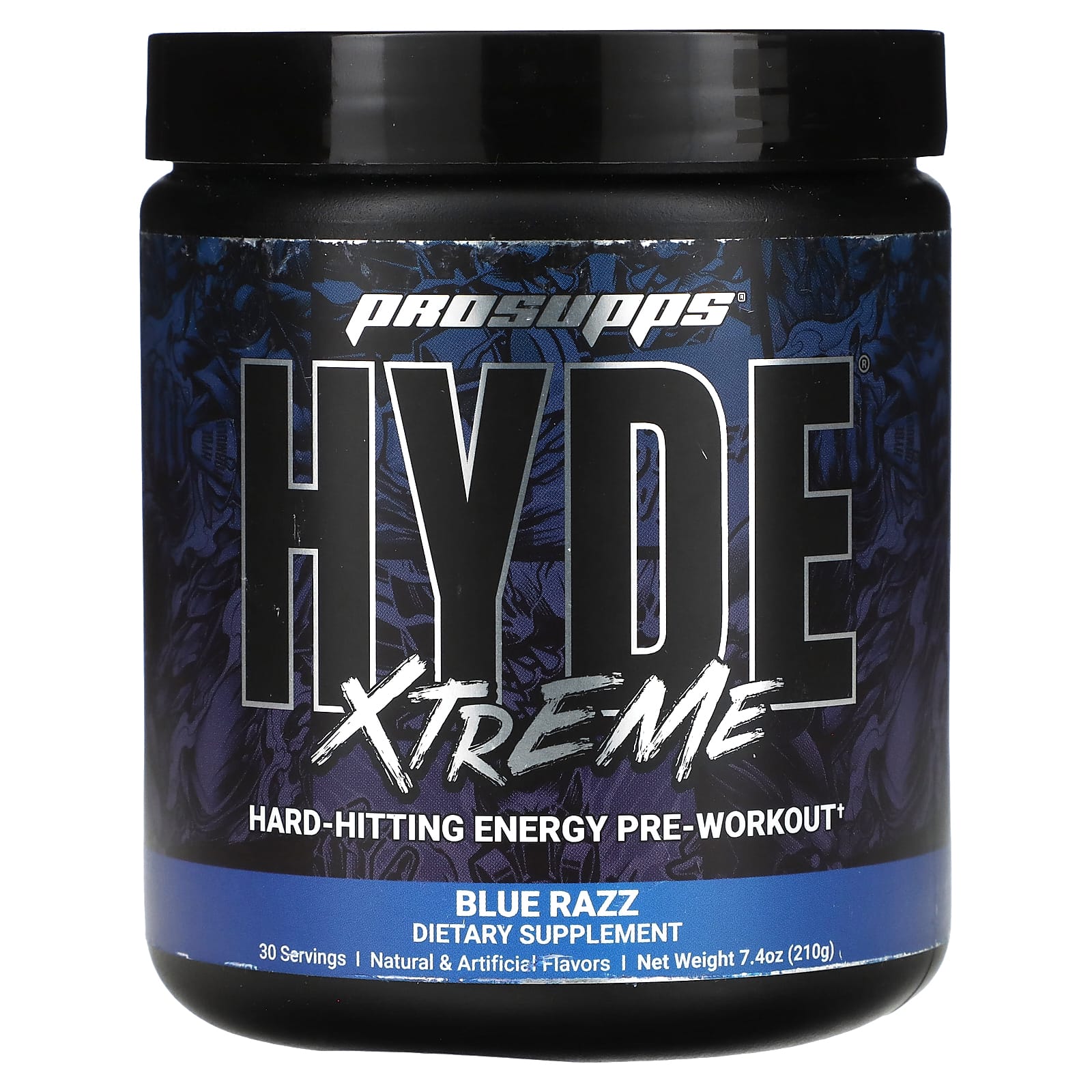 ProSupps-Hyde Xtreme-Hard-Hitting Energy Pre Workout-Blue Razz-7.4 oz (210 g)