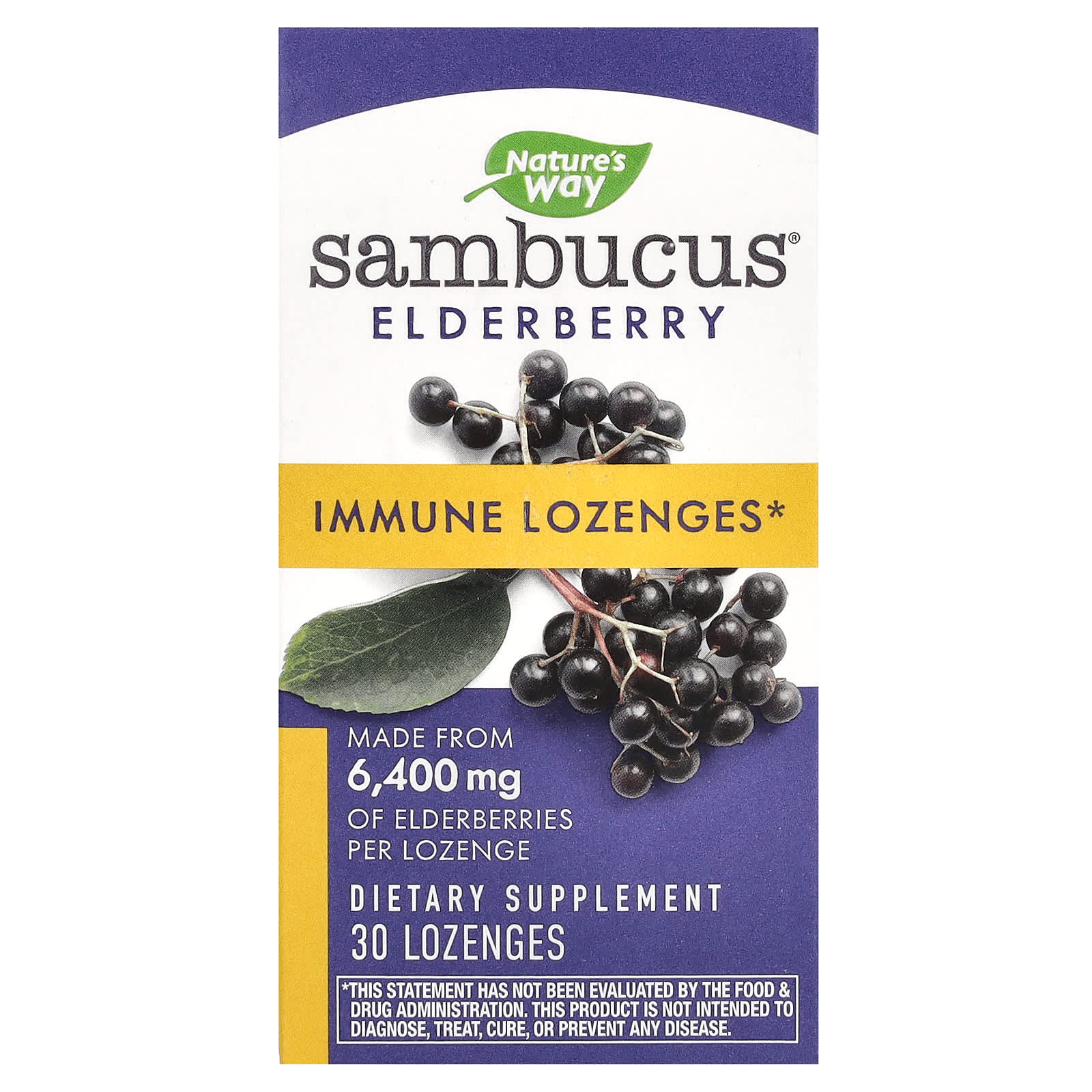 Nature's Way-Sambucus Elderberry-Immune Lozenges-30 Lozenges