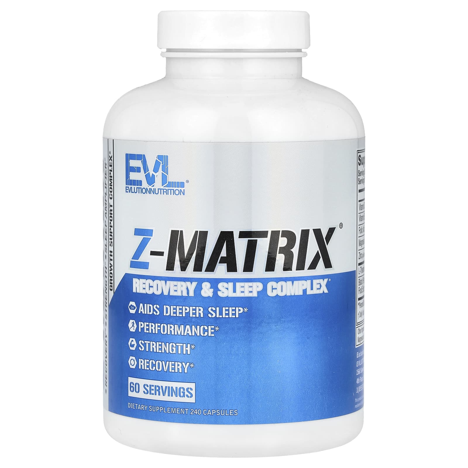 EVLution Nutrition-Z-Matrix-Recovery & Sleep Complex-240 Capsules