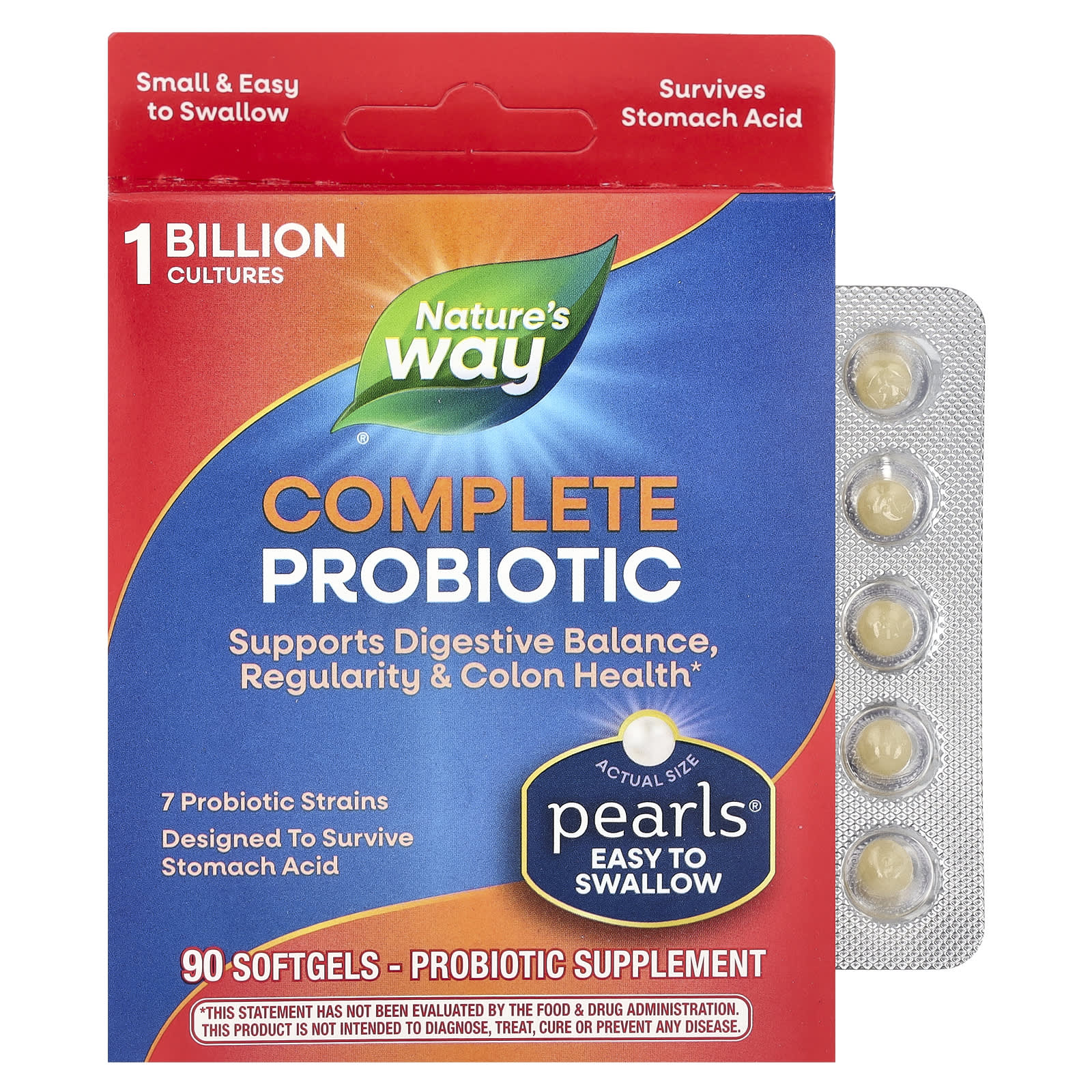 Nature's Way-Pearls Complete Probiotic-1 Billion-90 Softgels