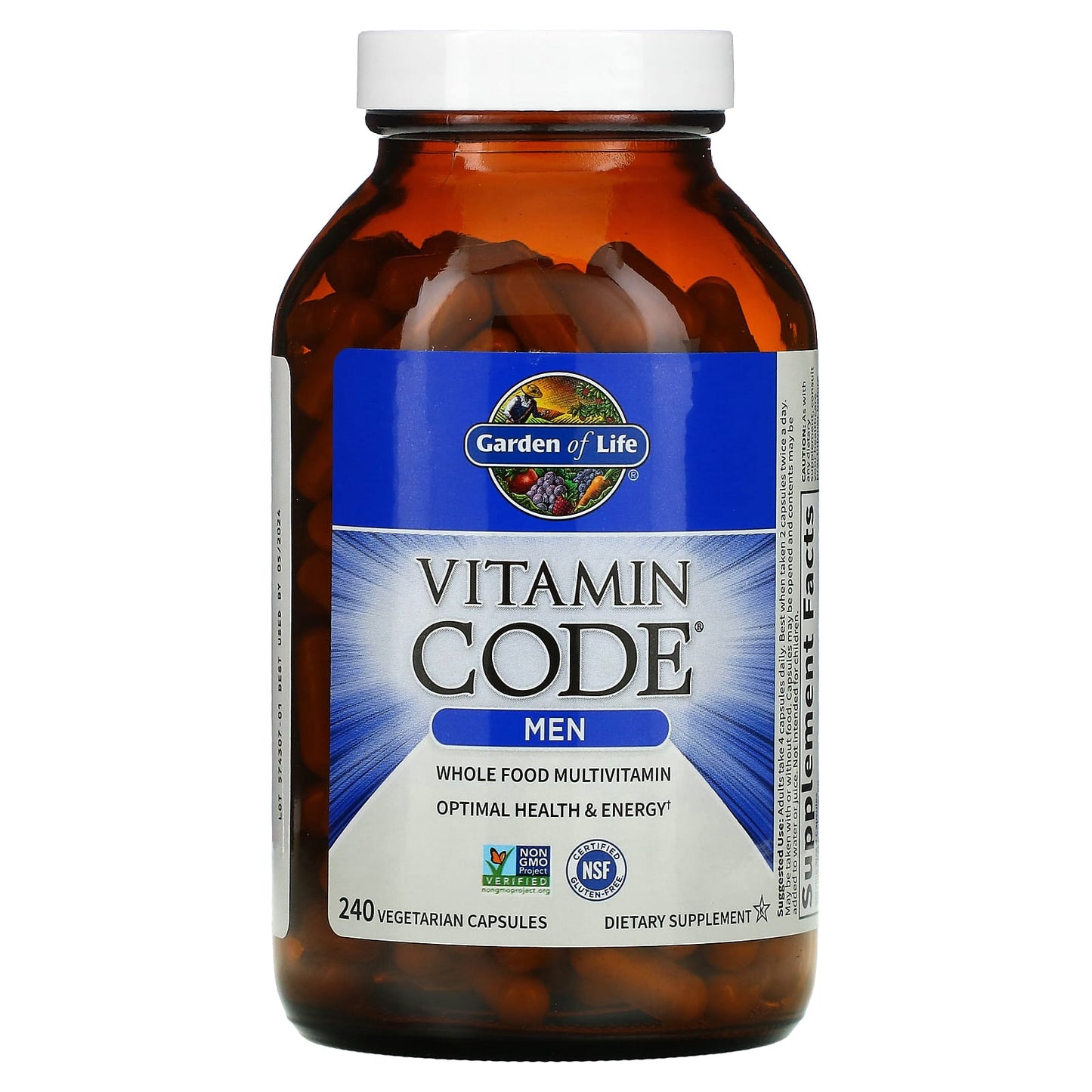 Garden of Life, Vitamin Code, Whole Food Multivitamin for Men, 240 Vegetarian Capsules